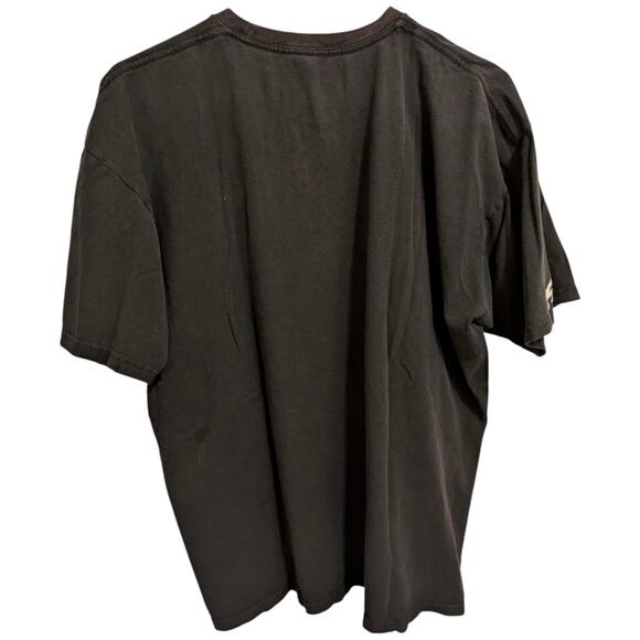 Black FOX RACING T-shirt Head Spellout Logo in Yellow Men's XXL Vintage - Picture 4 of 4